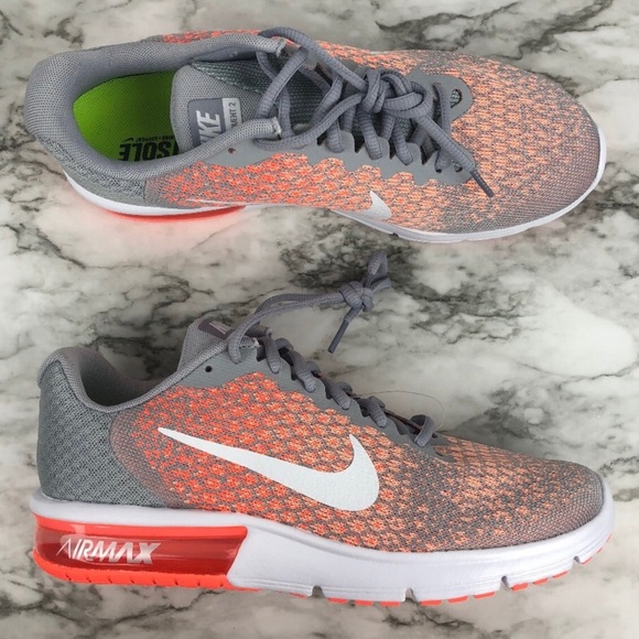 Nike Air Max Sequent 2 Sneakers Coral & Gray Shoes 7 - Picture 1 of 8